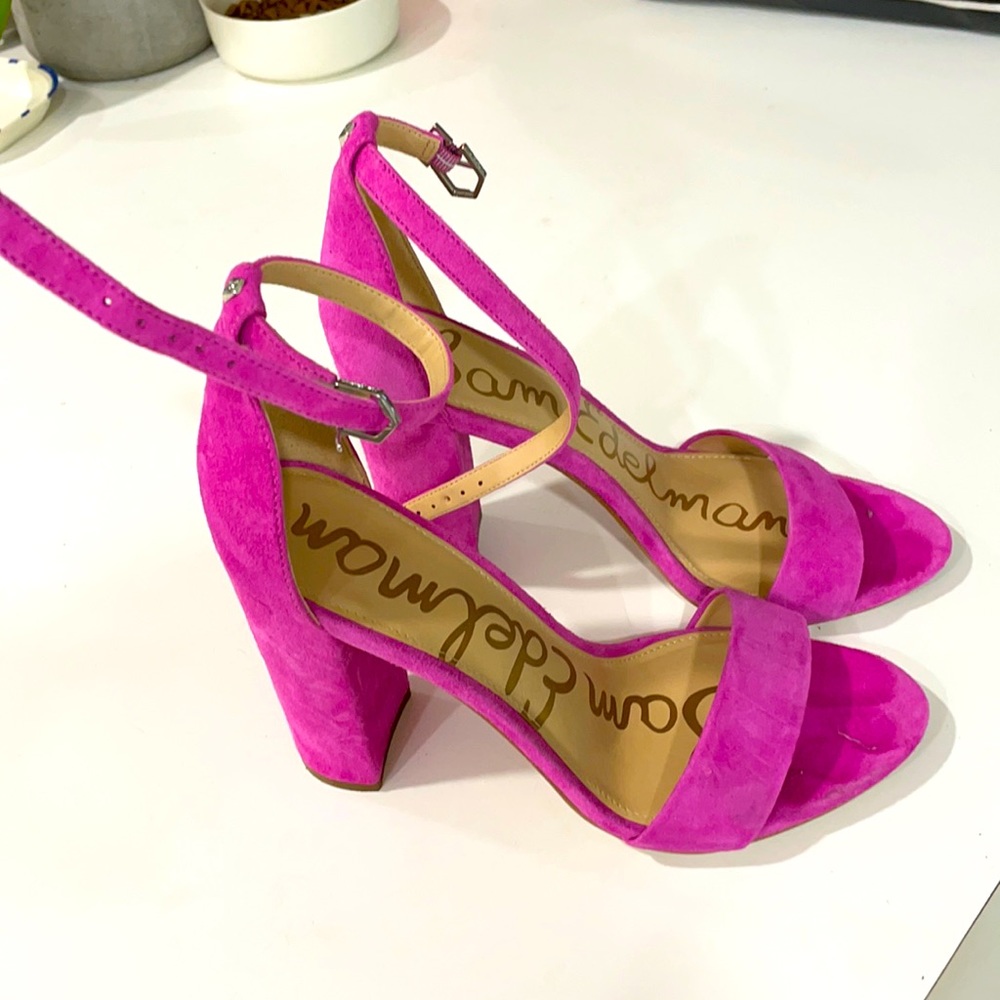 Sam Edelman hot pink suede sandals